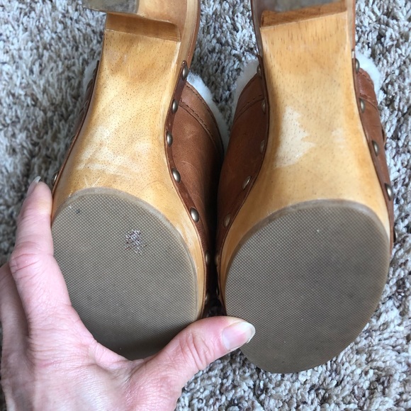 Coach leather, fur lined platform clogs - Picture 4 of 7